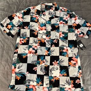 Floral Checkered Men's Shirt